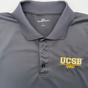 UCSB Dad Embroidered Collegiate Vansport Polo Shirt Men XL Dark Grey 2600